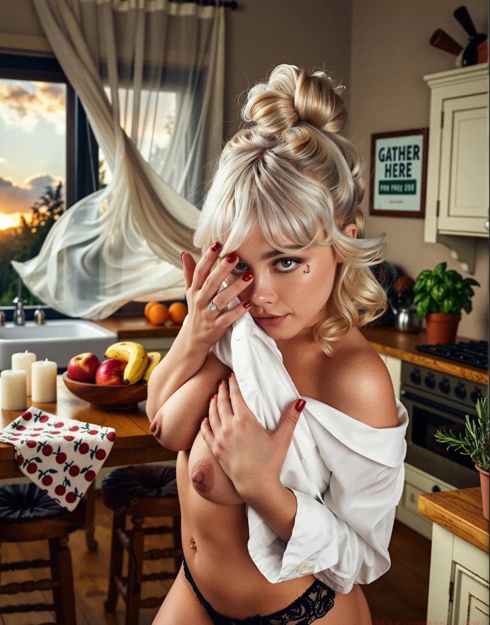 AI Florence Pugh # Midsommar Black Widow Yelena Belova Oppenheimer [AI Generated] 3D Porn Comic