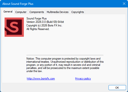 BorisFX Sound Forge Plus 2026.0.0.69
