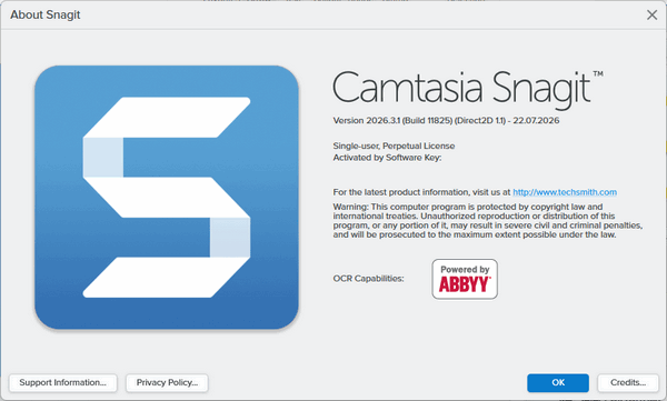 SnagIt 2026.3.1 Build 11825